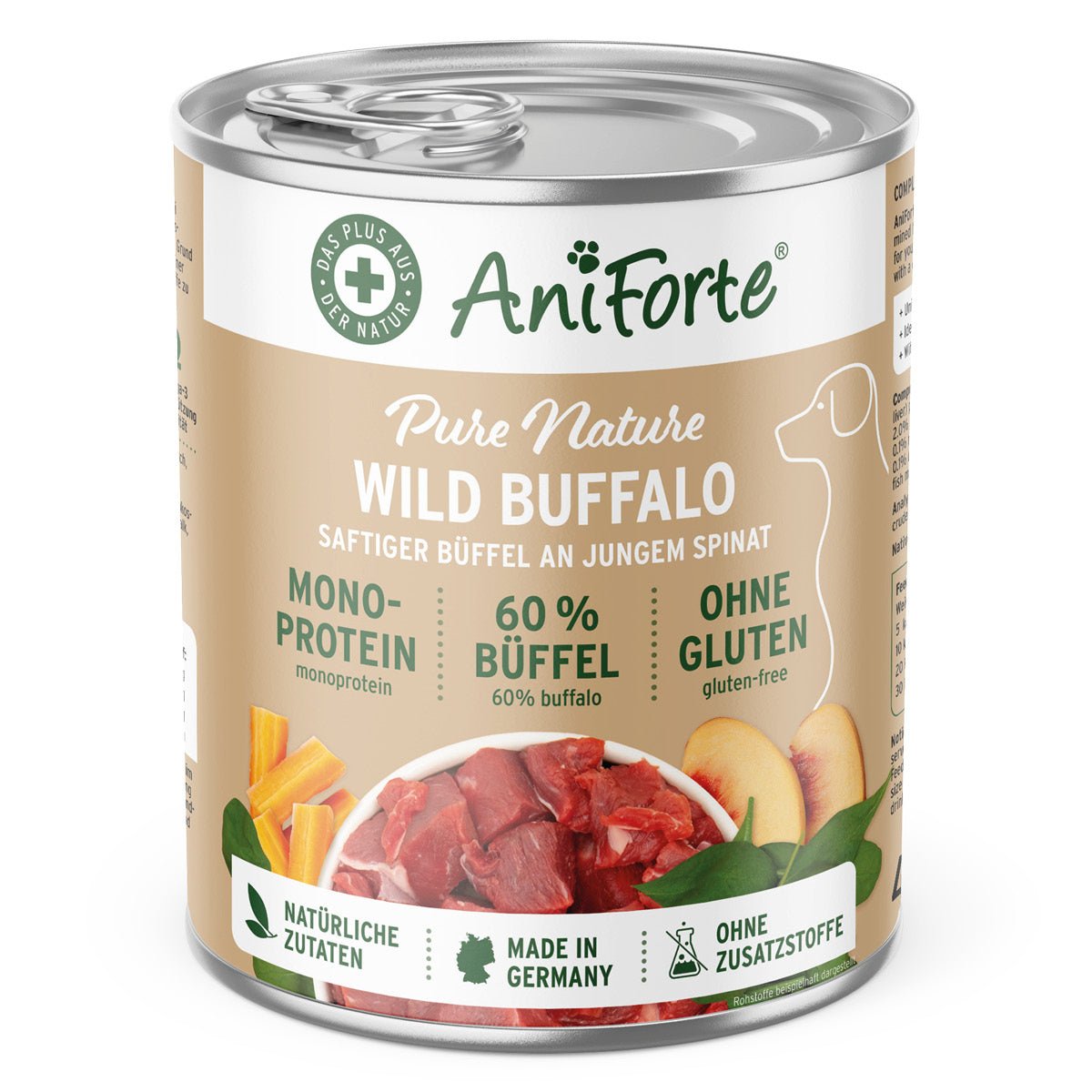 Nassfutter Wild Buffalo – "Büffel mit Spinat" - AniForte