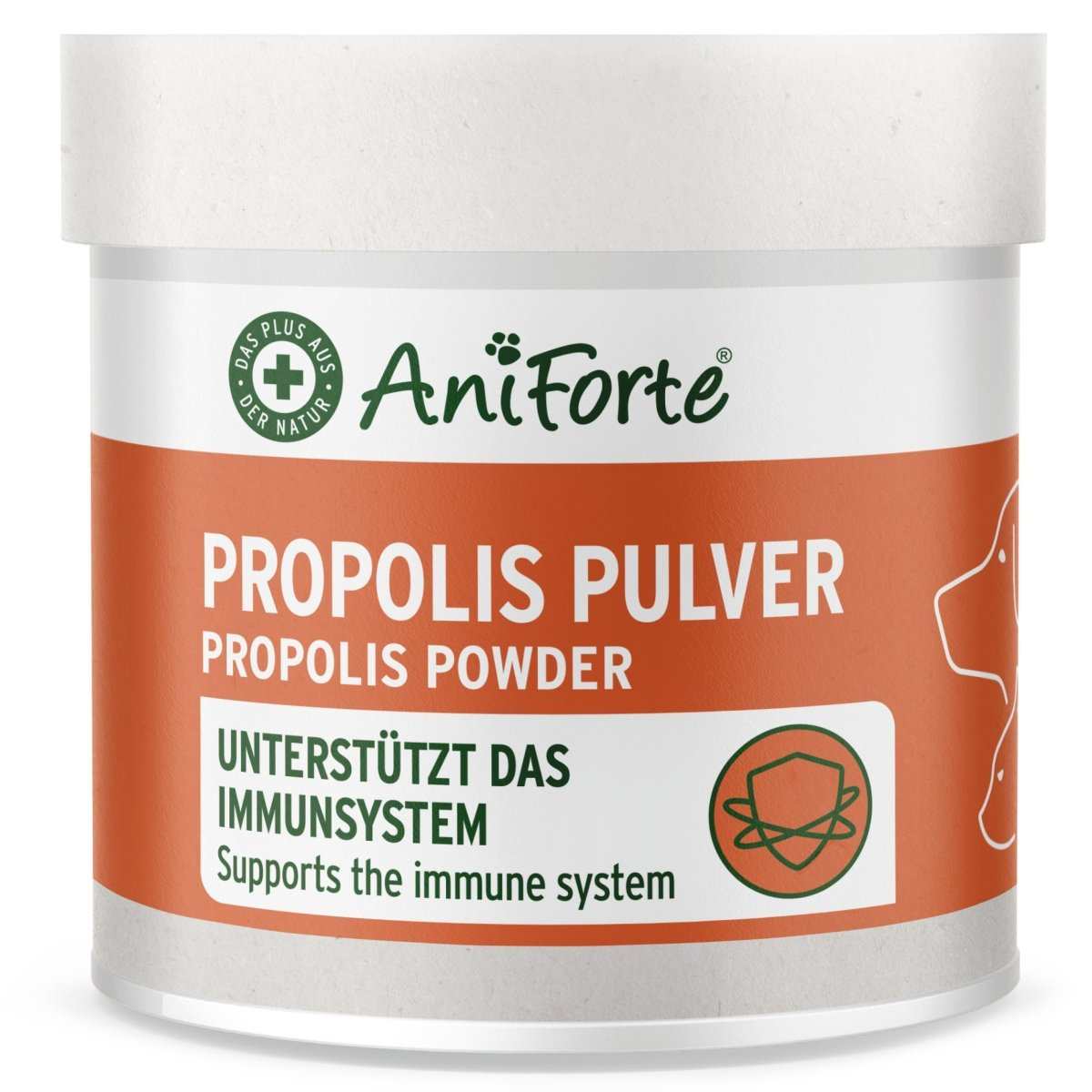 Propolis Pulver von AniForte für Katzen und Hunde, unterstützt Immunsystem und Haut.